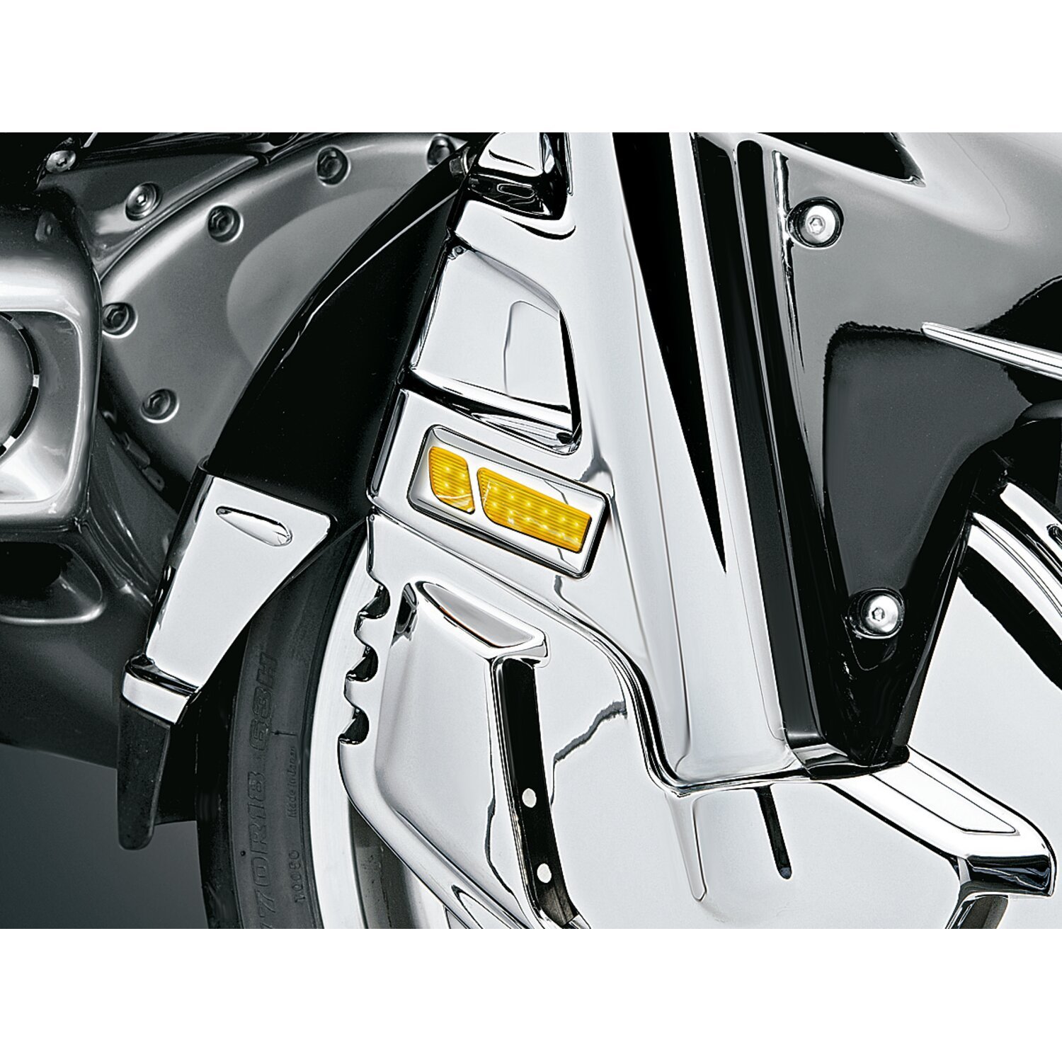 Kuryakyn, LED front reflector conversion, White, Chrome