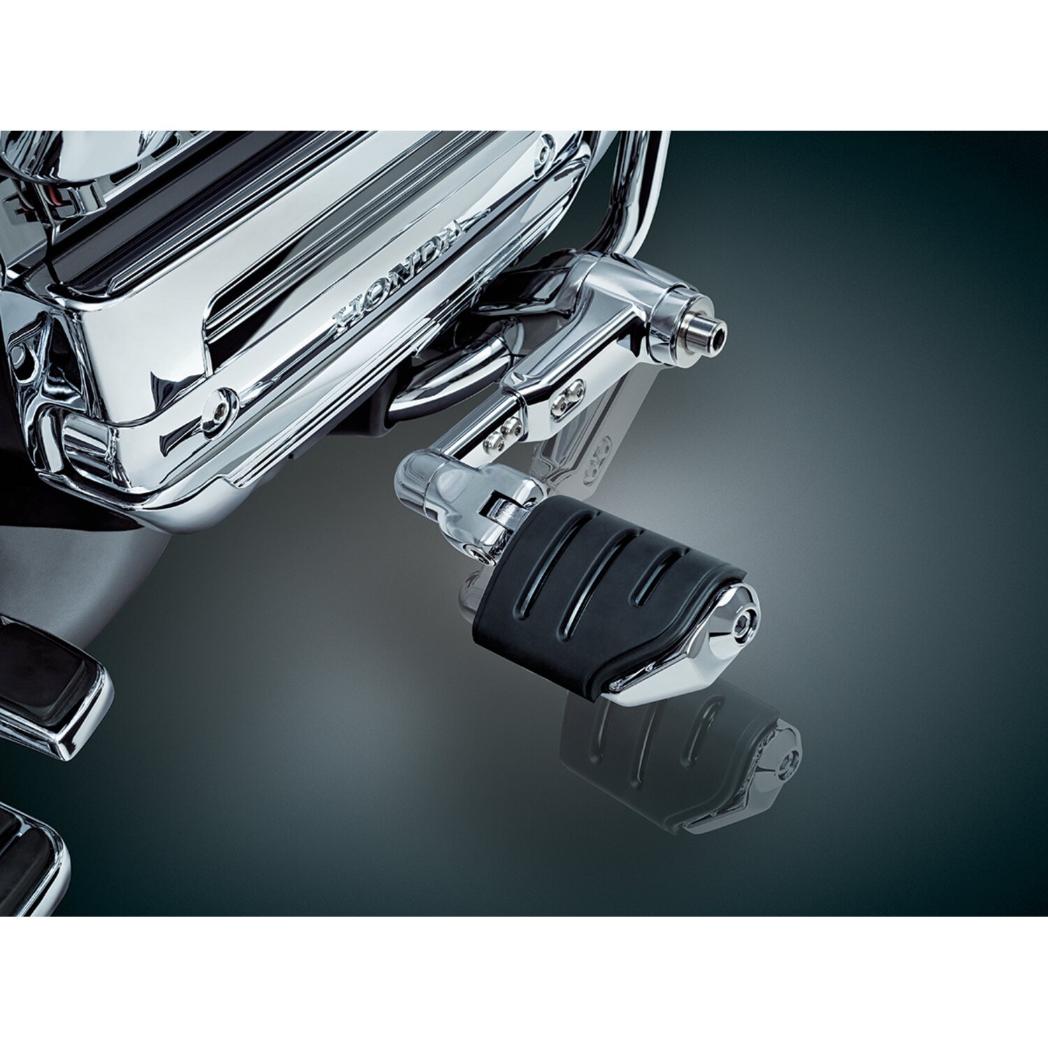 Kuryakyn, Ergo III cruise mounts w/ trident dually ISO pegs, Black, Chrome