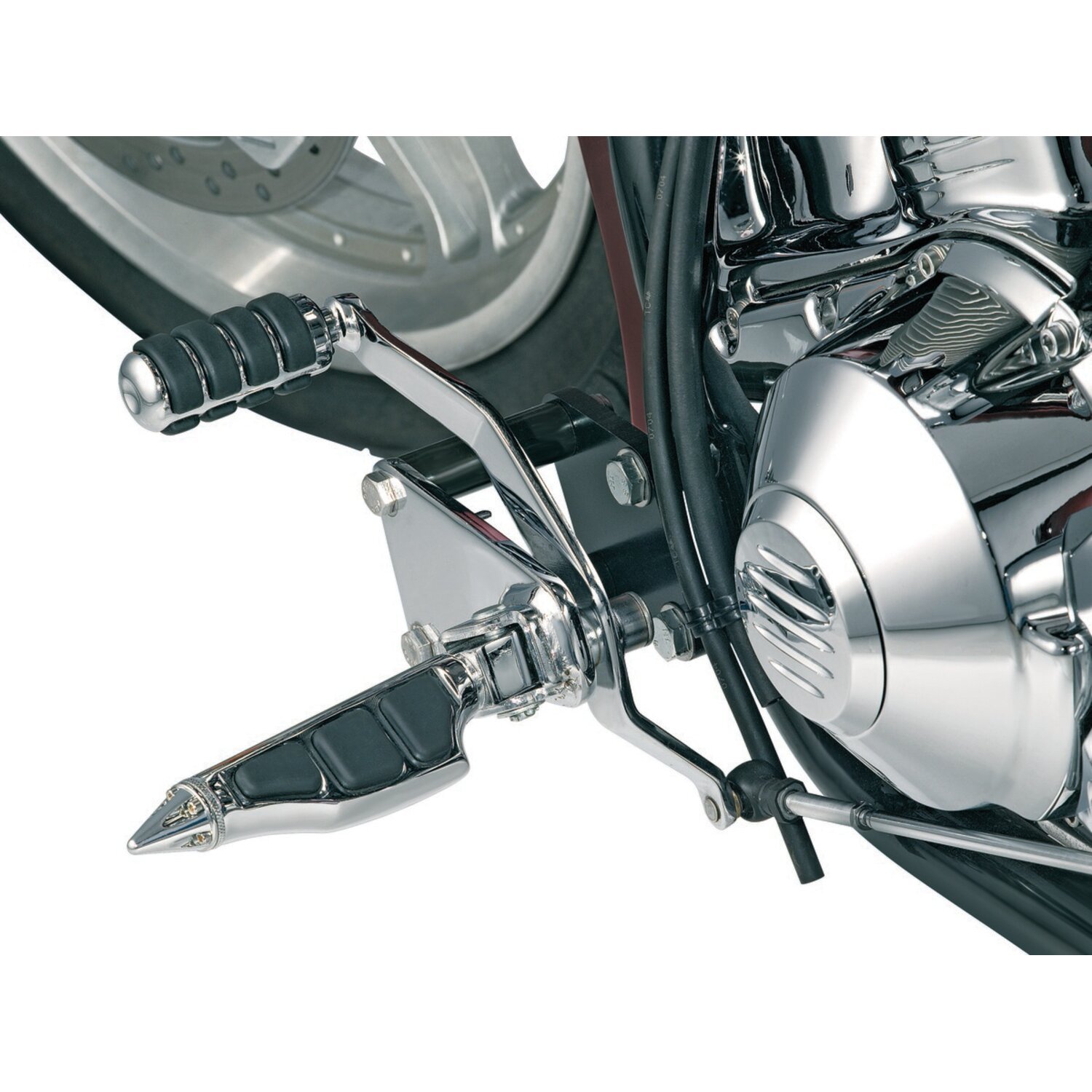 Kuryakyn, Round shift peg covers, Silver, Chrome