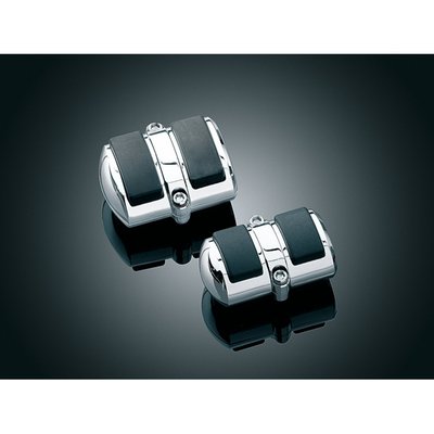 A slick little chrome & rubber clam-shell cover that replaces the stock rubber pad on brake or heel shift pedals.
