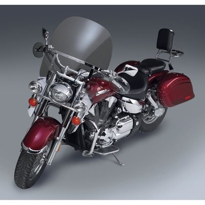 Chrome Lower Deflectors attach to the motorcycle using the SwitchBlade® or Heavy Duty™ Mount Kit for a clean appearance on the forks. 
They improve the performance of your windshield by preventing unwanted turbulance around your waist and unwanted updrafts on your back. 
These lowers can be used together with a SwitchBlade®, Heavy Duty™ or Dakota 4.5™ windshield and a National Cycle spotlight bar for an integrated front end appearance.
