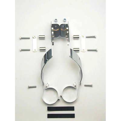 Brackets mount to the top triple tree and fork tubes. 
For National Cycle Beaded, Touring & Chopped Heavy Duty™ windshields.