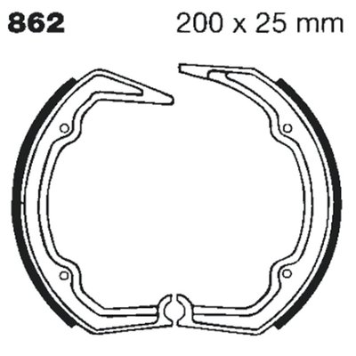 EBC plain brake shoes are made using high-pressure die cast aluminium platforms with bonded brake linings. They are radius ground, edge trimmed and also feature lead in & lead out chamfers at lining ends and original equipment style brake shoe springs.