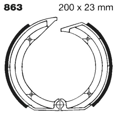 EBC plain brake shoes are made using high-pressure die cast aluminium platforms with bonded brake linings. They are radius ground, edge trimmed and also feature lead in & lead out chamfers at lining ends and original equipment style brake shoe springs.