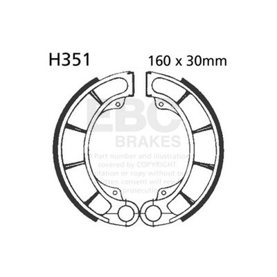 EBC plain brake shoes are made using high-pressure die cast aluminium platforms with bonded brake linings. They are radius ground, edge trimmed and also feature lead in & lead out chamfers at lining ends and original equipment style brake shoe springs.