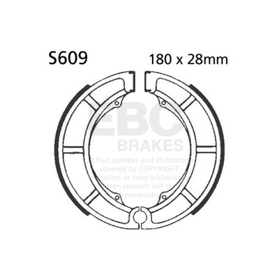 EBC plain brake shoes are made using high-pressure die cast aluminium platforms with bonded brake linings. They are radius ground, edge trimmed and also feature lead in & lead out chamfers at lining ends and original equipment style brake shoe springs.