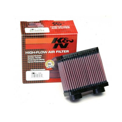 K&N filters are designed to achieve high, virtually unrestricted air flow while maintaining filtration levels critical to ensure long engine life. These high quality K&N air filters are reusable and washable, and they fit many air cleaners as stock replacement. The elements are designed with a ribbed surface that will give you up to 50% more filter area than a regular replacement filter, dramatically increasing air flow.  
- Designed to provide increased horsepower and acceleration. 
- Pleated cotton media provides a large filtration area offering low restriction and long service intervals. 
- Multi-layers of woven cotton gauze media offers excellent filtration. 
- Fits directly into OEM Airbox with application specific Sealing Bead ensuring a precise fit. 
- No fuel management modification are normally required to obtain increased performance. 
- Washable and reusable

