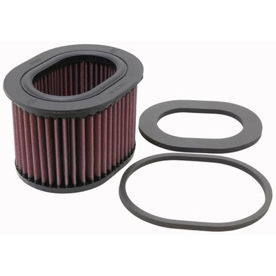 K&N filters are designed to achieve high, virtually unrestricted air flow while maintaining filtration levels critical to ensure long engine life. These high quality K&N air filters are reusable and washable, and they fit many air cleaners as stock replacement. The elements are designed with a ribbed surface that will give you up to 50% more filter area than a regular replacement filter, dramatically increasing air flow.  
- Designed to provide increased horsepower and acceleration. 
- Pleated cotton media provides a large filtration area offering low restriction and long service intervals. 
- Multi-layers of woven cotton gauze media offers excellent filtration. 
- Fits directly into OEM Airbox with application specific Sealing Bead ensuring a precise fit. 
- No fuel management modification are normally required to obtain increased performance. 
- Washable and reusable
