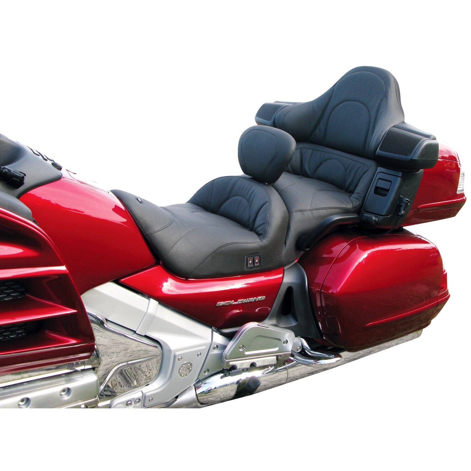 Mustang 1-piece 2-up touring seat heated, Black, Plain