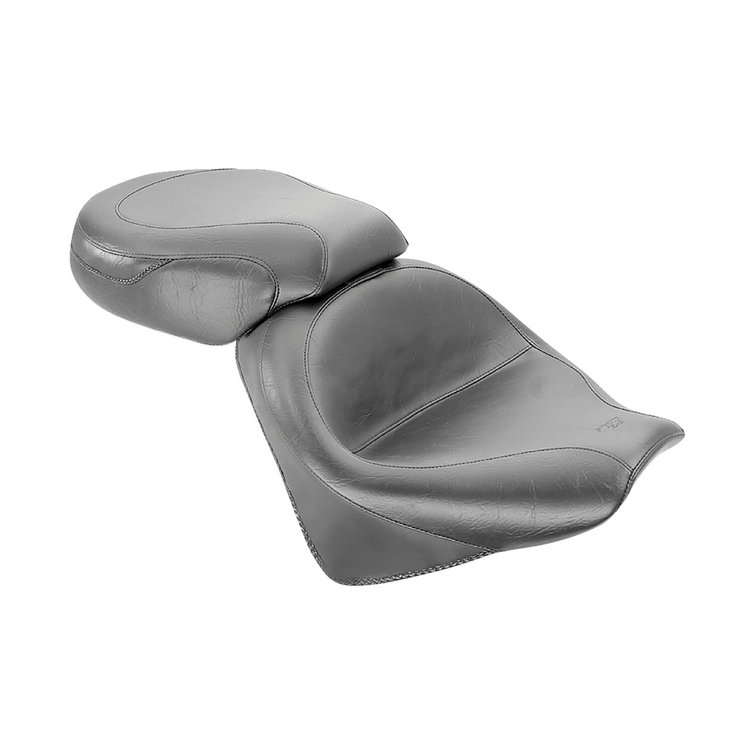 Mustang 2-p wide touring vintage seat, Black, Plain