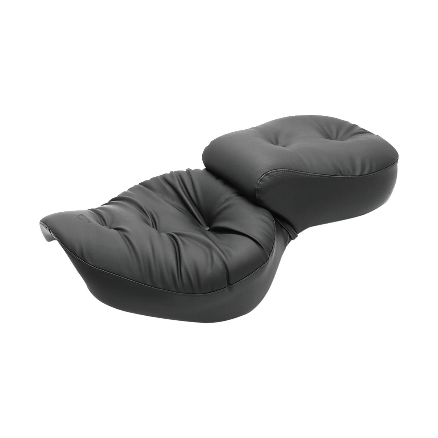 Mustang 1-piece 2-up wide touring regal seat, Black, Plain