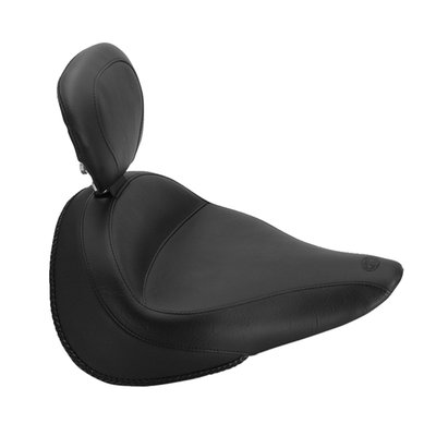 With the fully adjustable and easily removable driver backrest, the wide front bucket sits the driver at an ideal cruising angle. Pair the solo with a matching passenger seat for comfortable 2-up riding. Recessed passenger seats are designed for use with the built-in driver backrest. 
- 14" wide
- with driver backrest