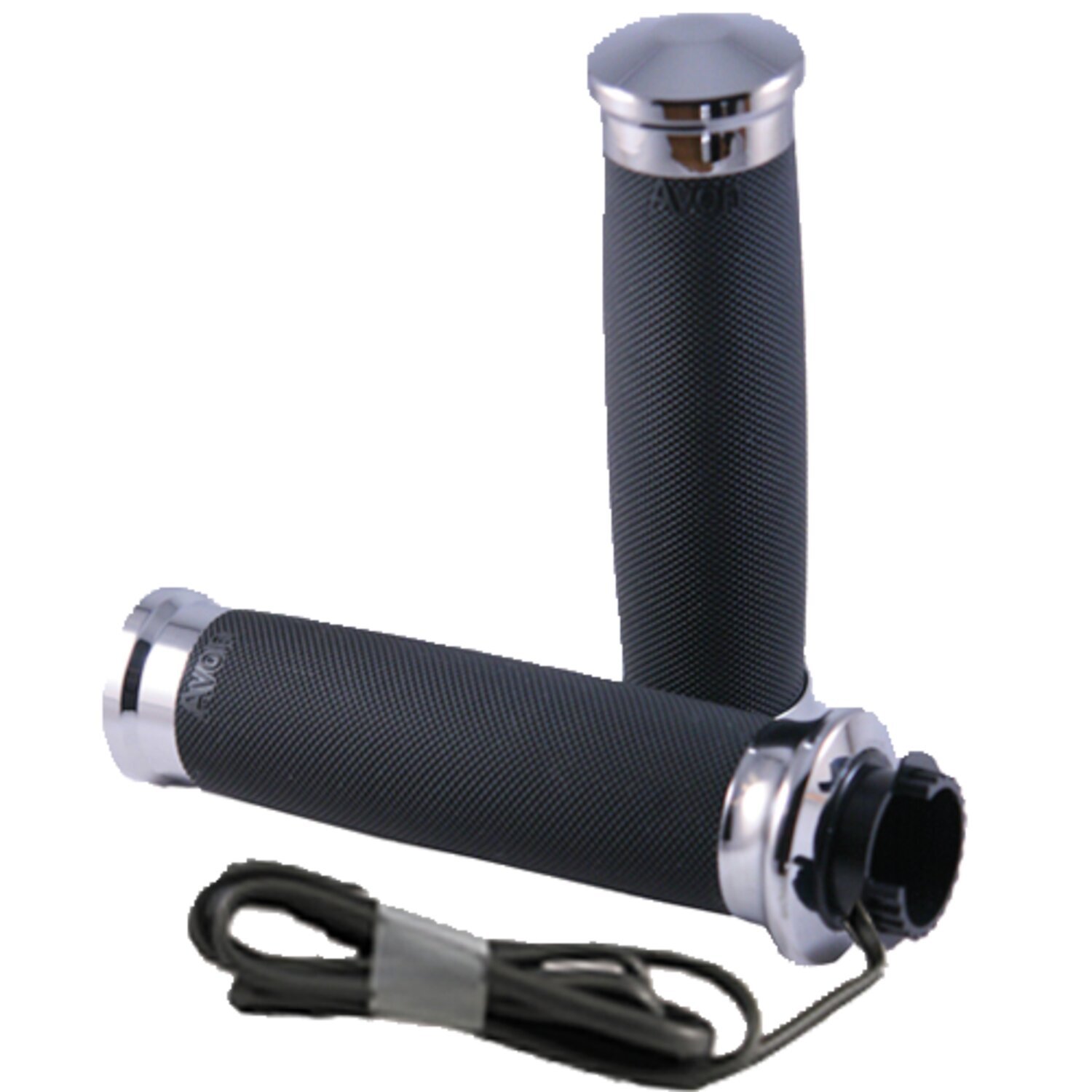 Avon MT Custom Contour heated grips, Black, Chrome