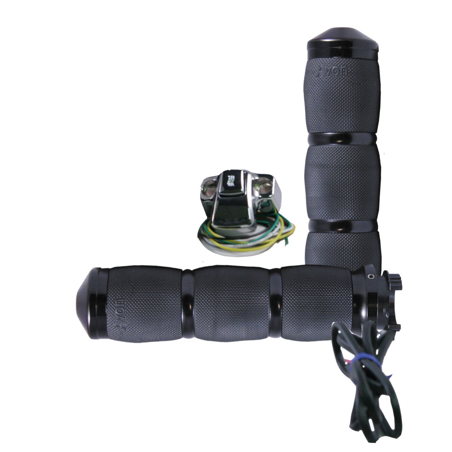 Avon MT Air Cushioned heated grips black anodized, Matte