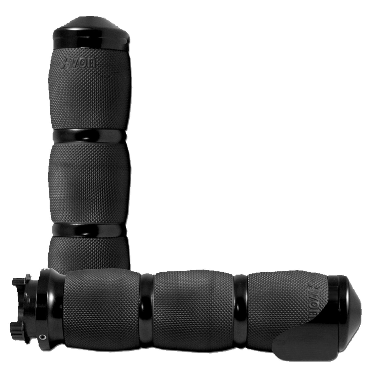 Avon MT Air Cushion grips black anodized, throttle assist, Matte
