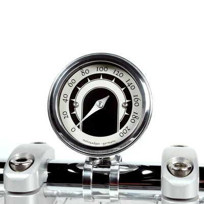 Polished billet aluminum. 
Used to stylish mount the Motoscope Tiny to a 22mm diameter handlebar. 
Complete with stainless steel mounting screws. 
- For 22mm handlebars 
- 56mm diameter 
- 60mm long 
