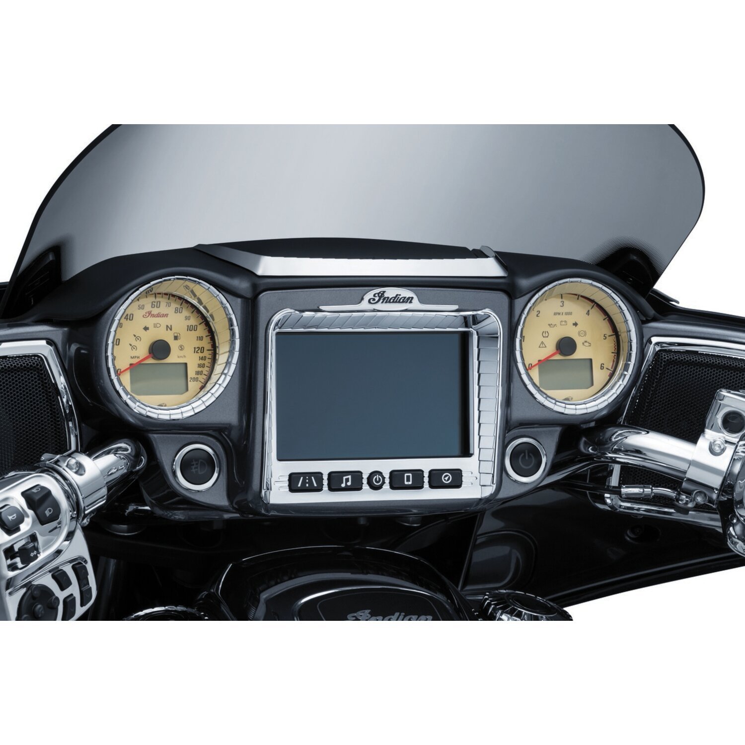 Kuryakyn, Aztec gauge cluster accents, Chrome