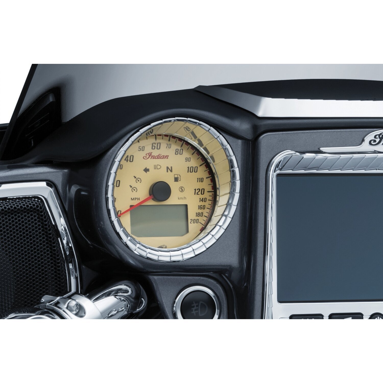 Kuryakyn, Aztec gauge cluster accents, Chrome