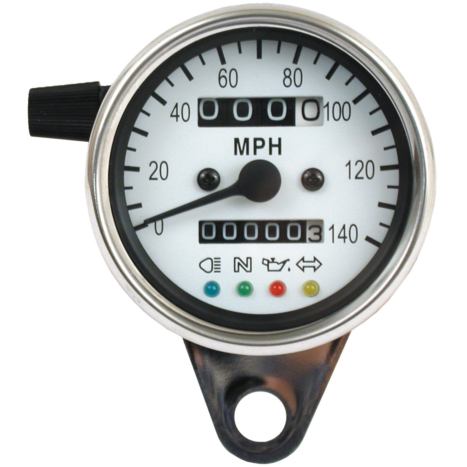 LED mini speedo 2:1 mph. Chrome with white face plate