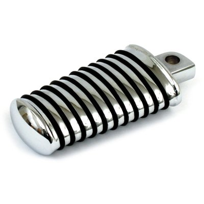 Rotating kick pedal for one-piece style kick pedals. 
Chrome plated with O-rings. 
Classic Style match 'm with the 'Sundance' custom style foot pegs that've been round the custom scene over half a century. 
OEM replacement reference 50908-88T. 