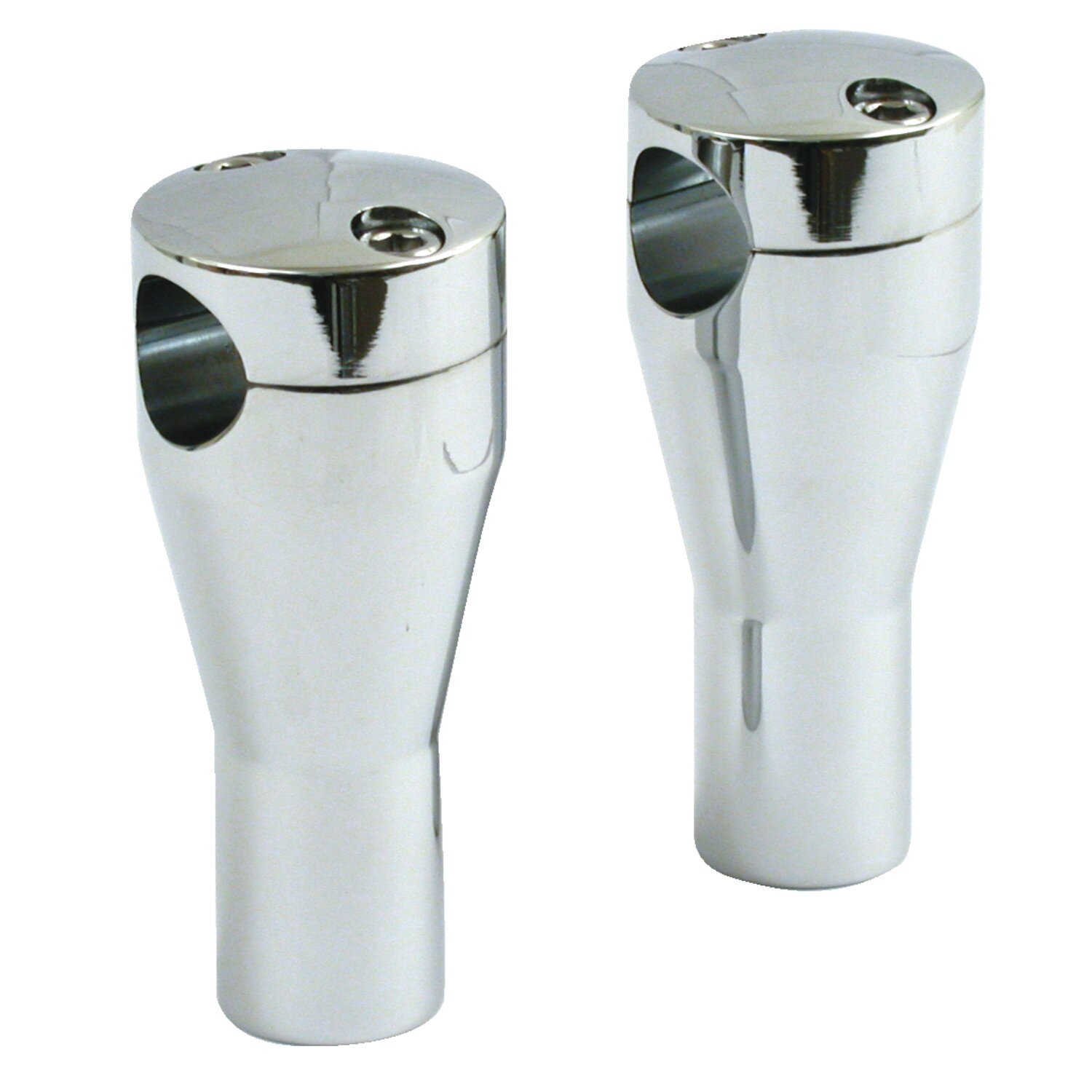 Panhead style risers. Chrome, 4" rise, Silver