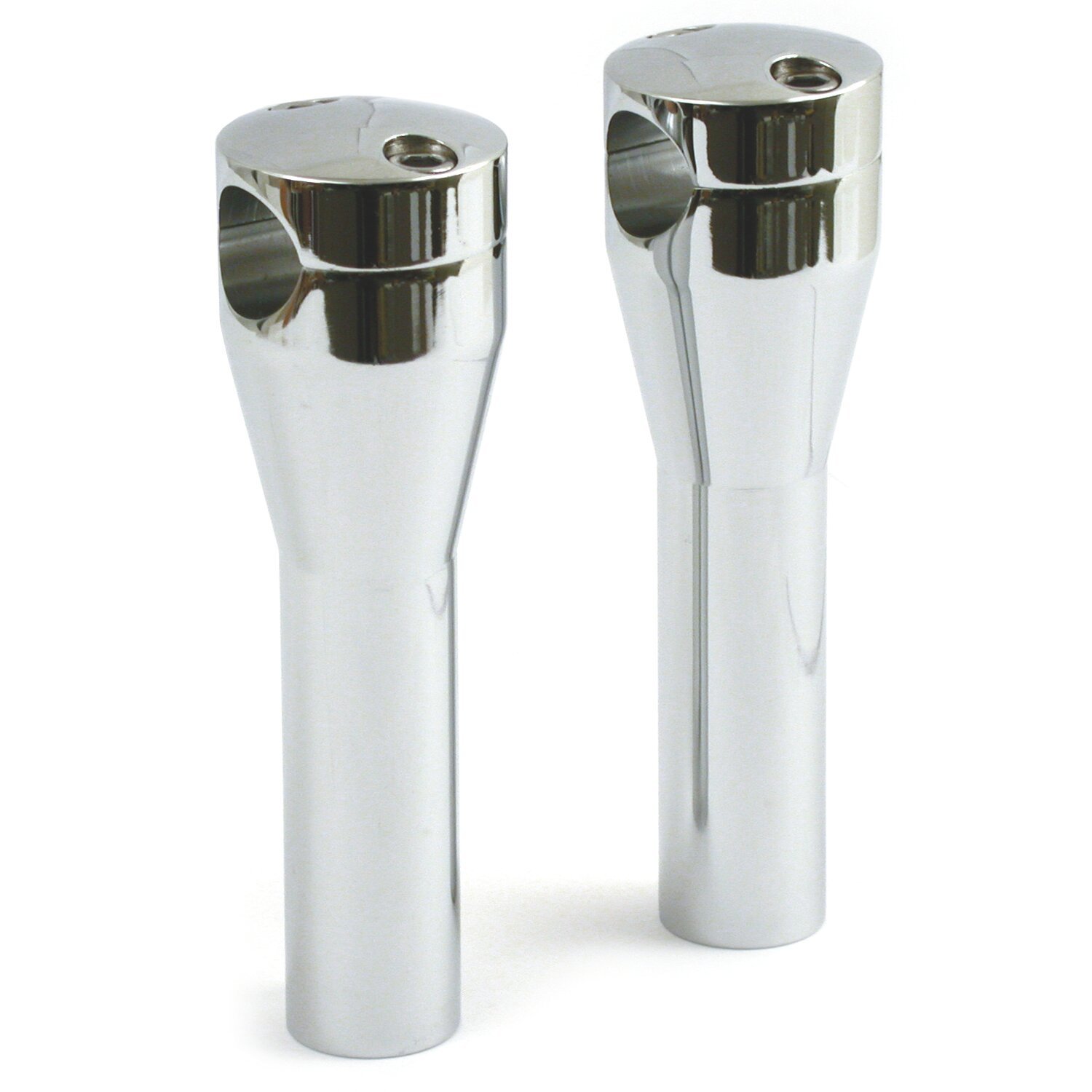 Panhead style risers. Chrome, 6" rise, Silver