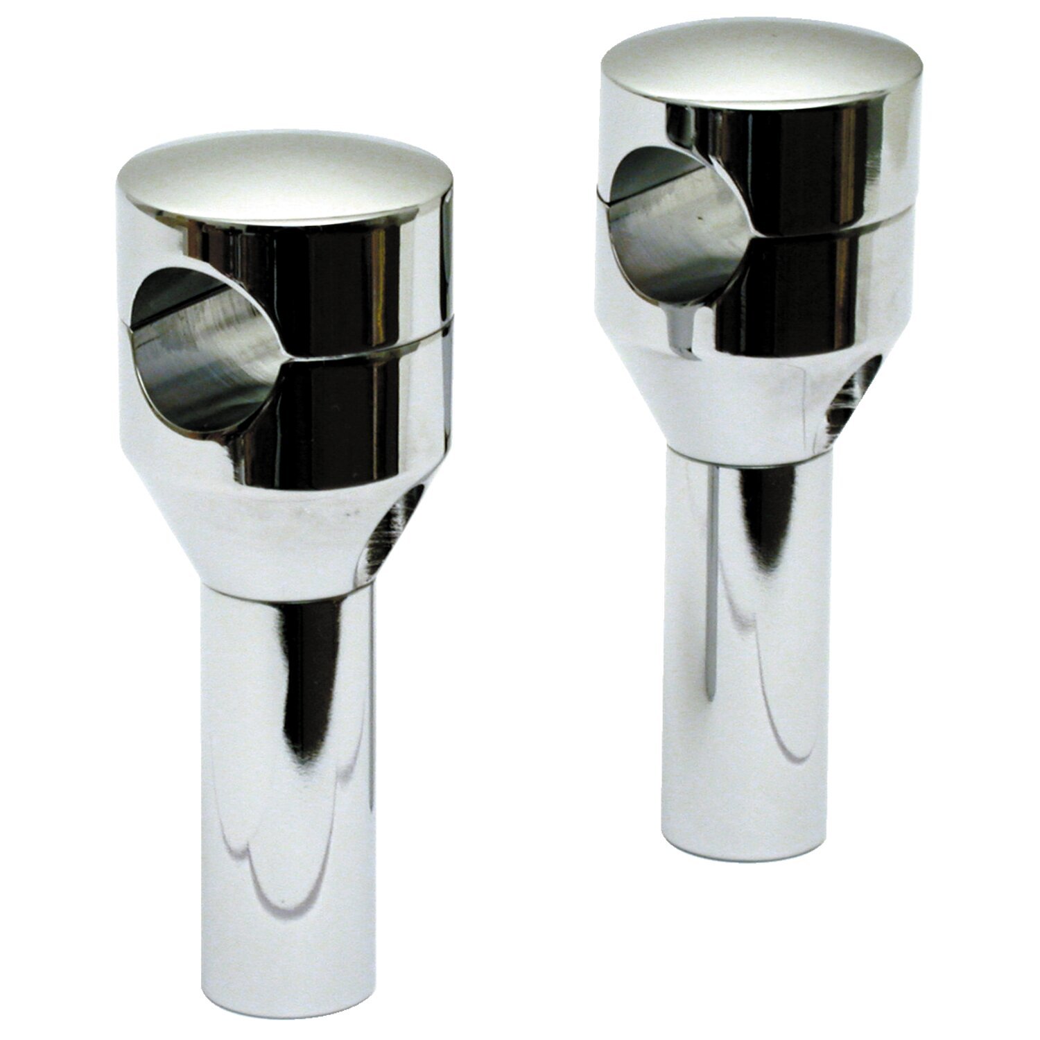 Glide riser set. 4" rise, Silver, Chrome