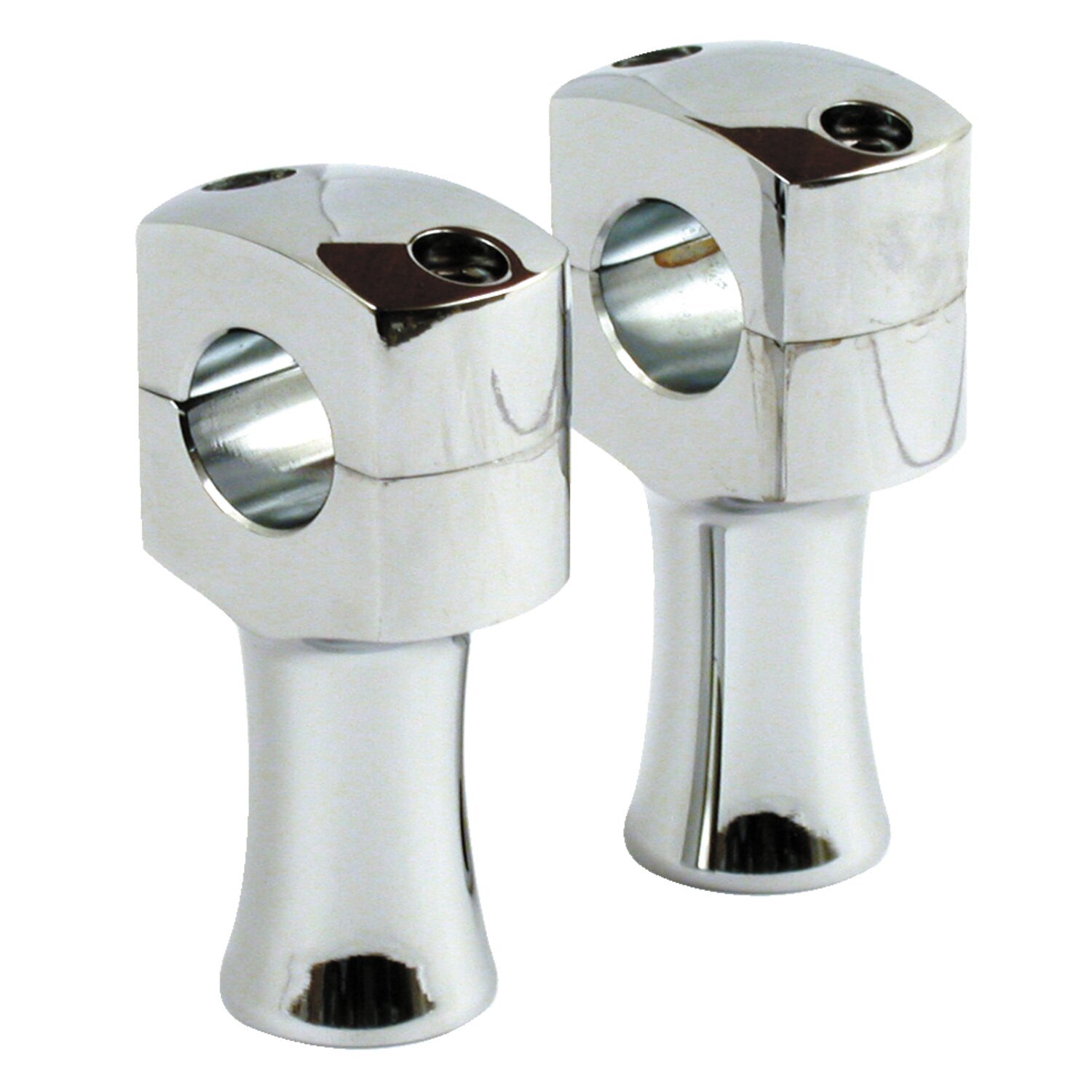 3" domed risers, Silver, Chrome