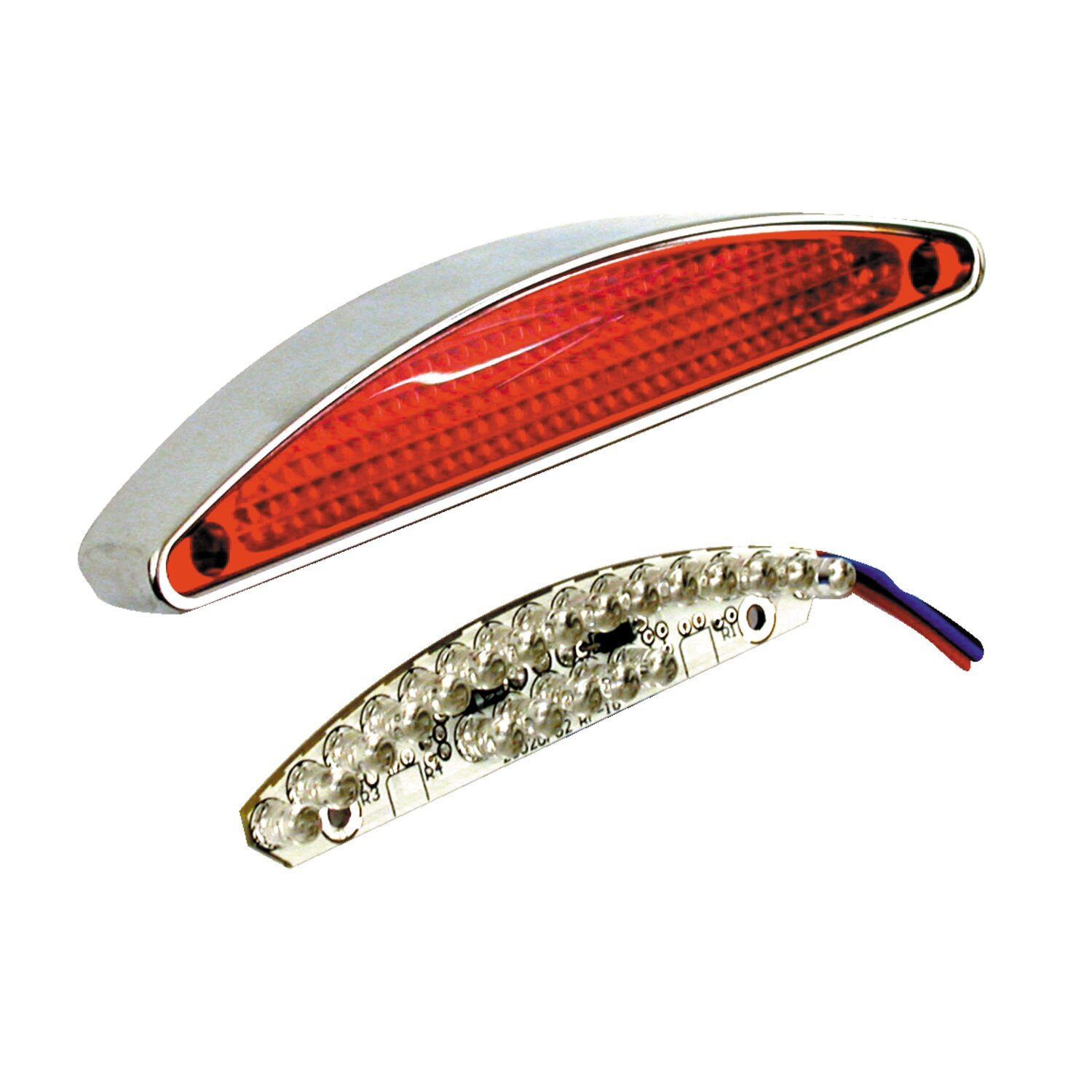 Arch LED taillight, Red, Chrome