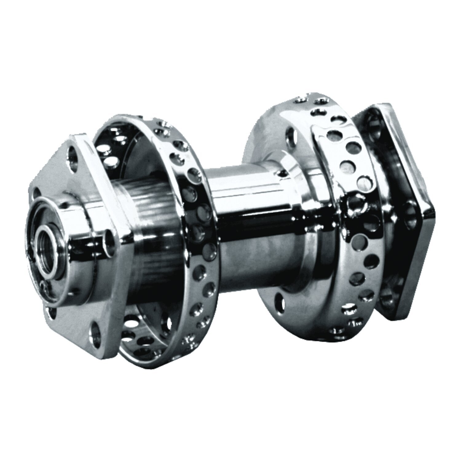 Chrome dual flange hub 5/16" holes