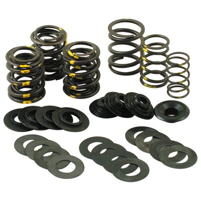 Comes with steel top collars, steel lower, shims, triple-spring valve springs and valve keys/valve keepers.