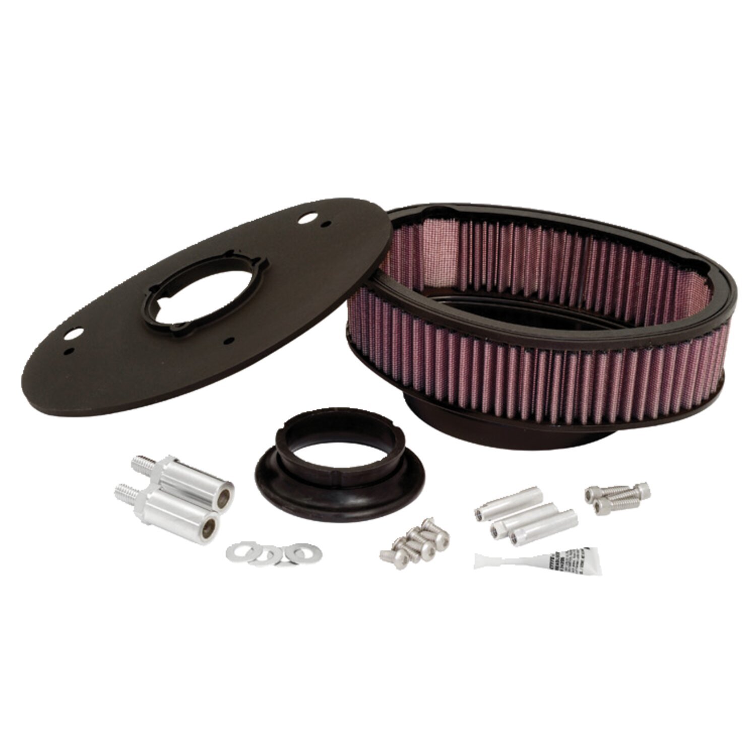 K&N, RK-series Twin Cam oval air cleaner assy. X-wide, Black