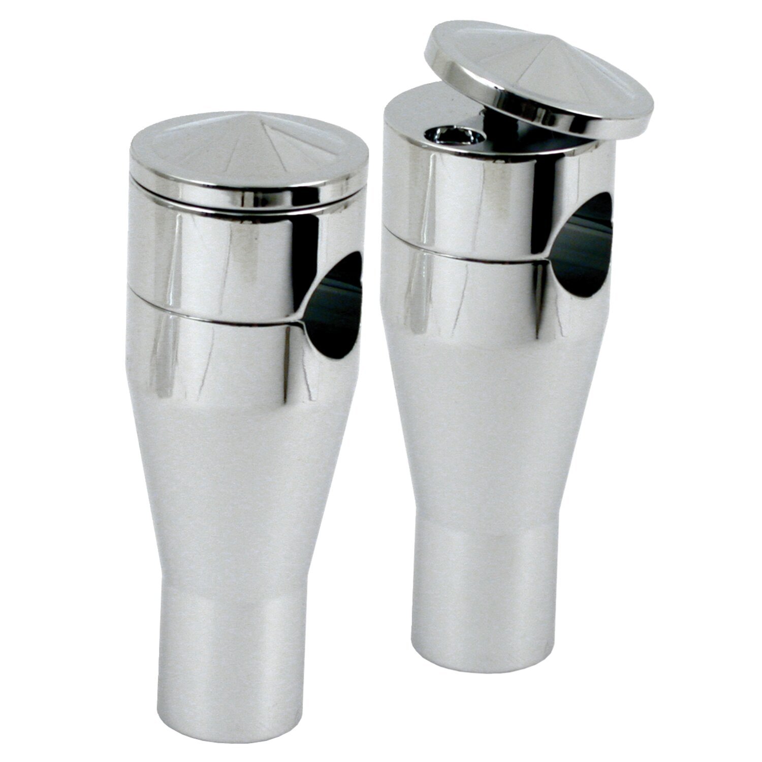 Twist-Top Panhead style risers. Chrome, 4" rise, Black