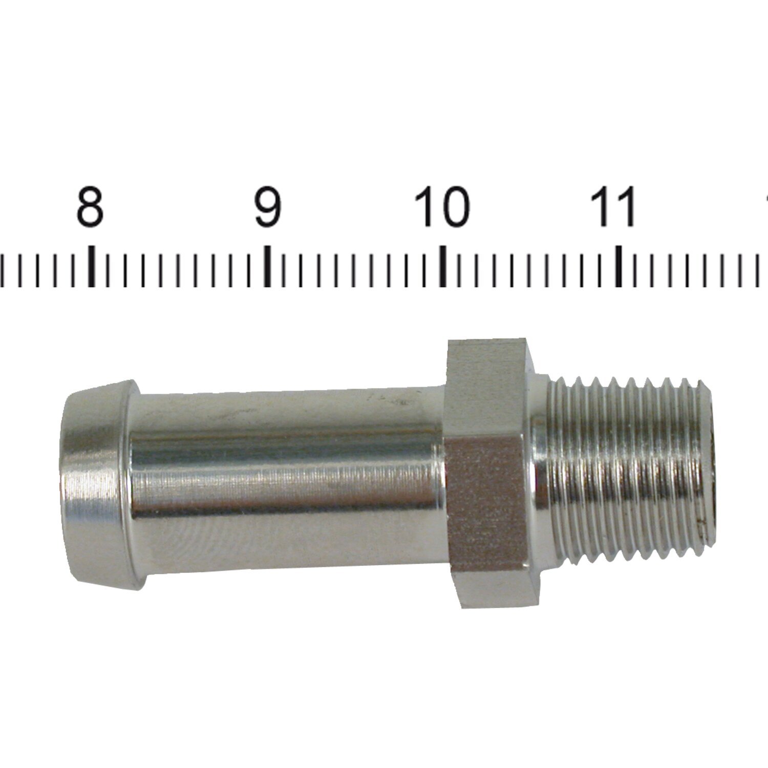 Streethogs, oil line fitting, straight. Stainless, Raw
