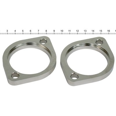 84-03/17-up style. Polished stainless steel. Great resistance against weather influences. 
Note: Exhaust retaining rings are required for installation. These must be ordered separately. 
Note: 84-03/17-up 'Early Style' steel and 04-17 'Late Style' plain aluminum exhaust flanges are interchangeable. Late Style flanges are thicker and designed to help prevent bending of the exhaust flange. All will fit all 84-up Big Twin and 86-up XL Sportster models. M8 models are equipped with the 'early style' steel flanges again. 
OEM replacement reference 65328-83, 65328-83A steel flange. 