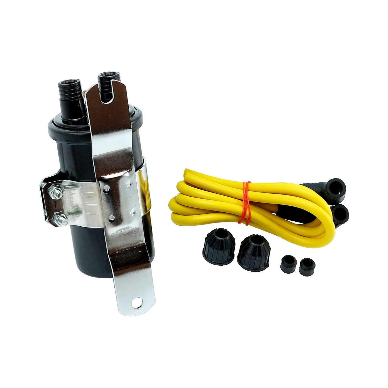 Round custom ignition coil kit, 12v, Black
