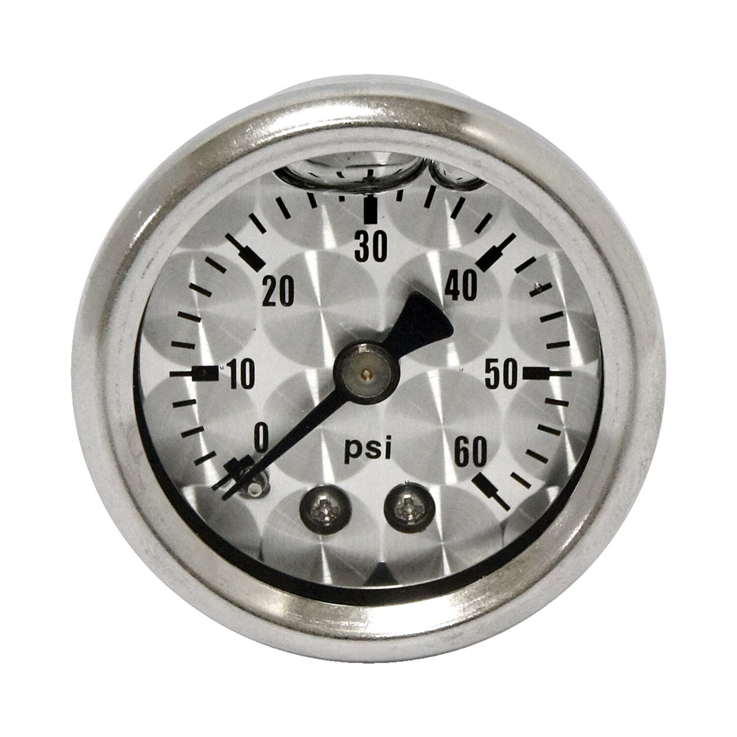 Oil pressure gauge, 'Engine-Turned' face. 0-60 PSI