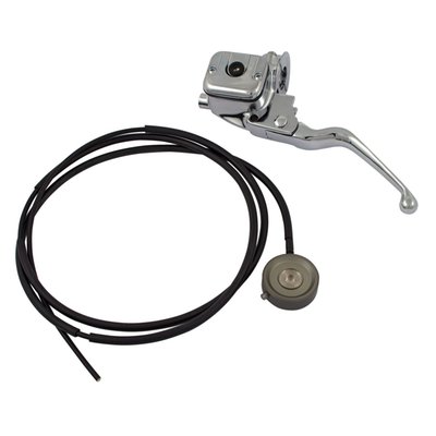 Chrome. Incl. clutch side only. Convert from stock cable operated clutch to hydraulic. 
- Includes clutch master cylinder, hydraulic clutch line and the clutch slave cylinder, used inside the transmission end cover, to operate the clutch. Matches stock handlebar brake master cylinder. 
