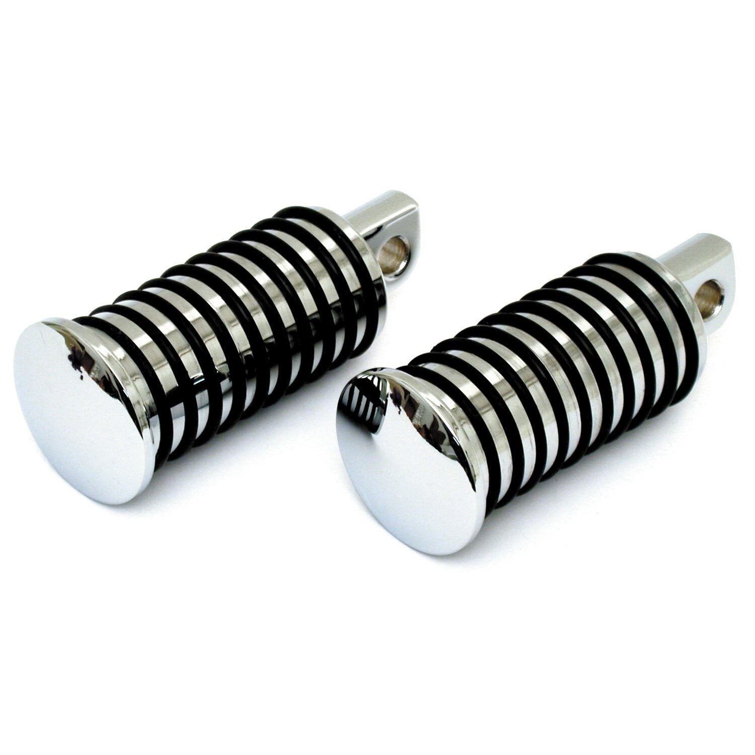 Sundance O-ring foot pegs. Large diameter. H-D male mount, Chrome