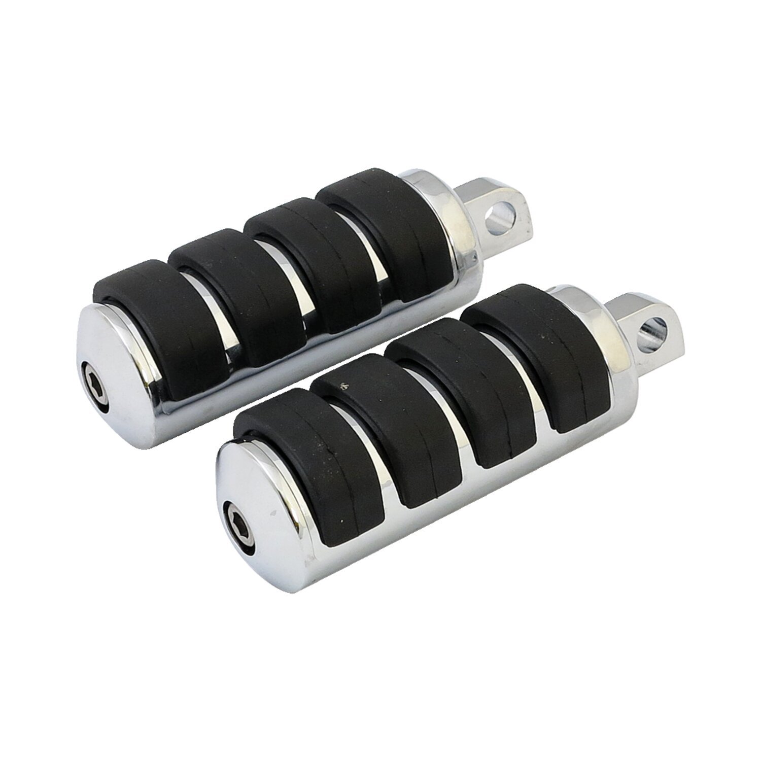 Comfort foot pegs. Large diameter, Chrome