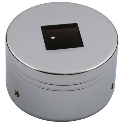 Chrome plated die-cast material. Fits around oil pressure gauge housings and has a square bottom to give a snug fit around the oil gauge's fitting. 
Secured with a set screw. 
Dimensions approx. 1.60" (40.6mm) ID x 1.82" (46.2mm) OD x 0.95" (24.1mm) deep.