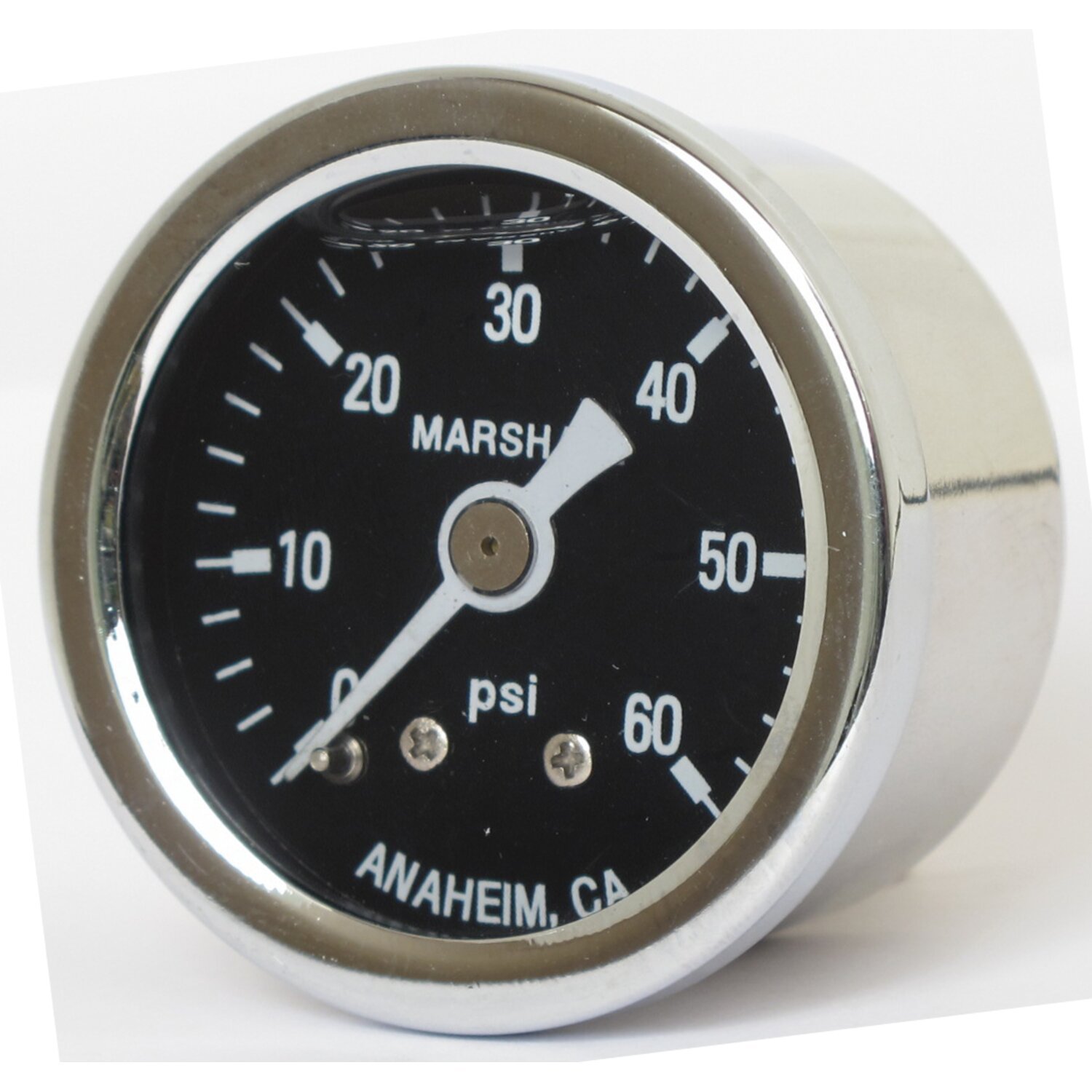 Marshall oil pressure gauge, 0-60 PSI. Stainless housing, Black