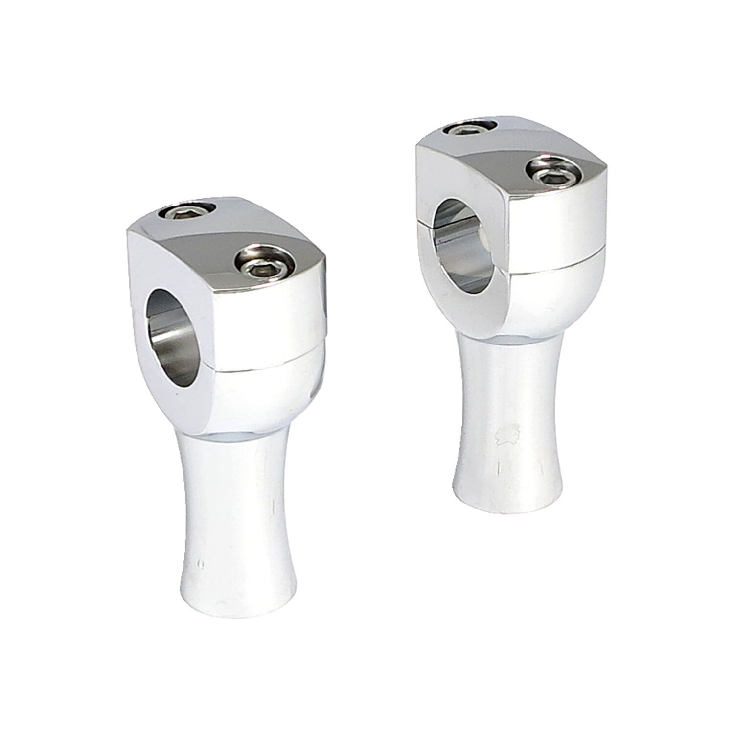 Dighton 3" domed risers, Silver, Chrome