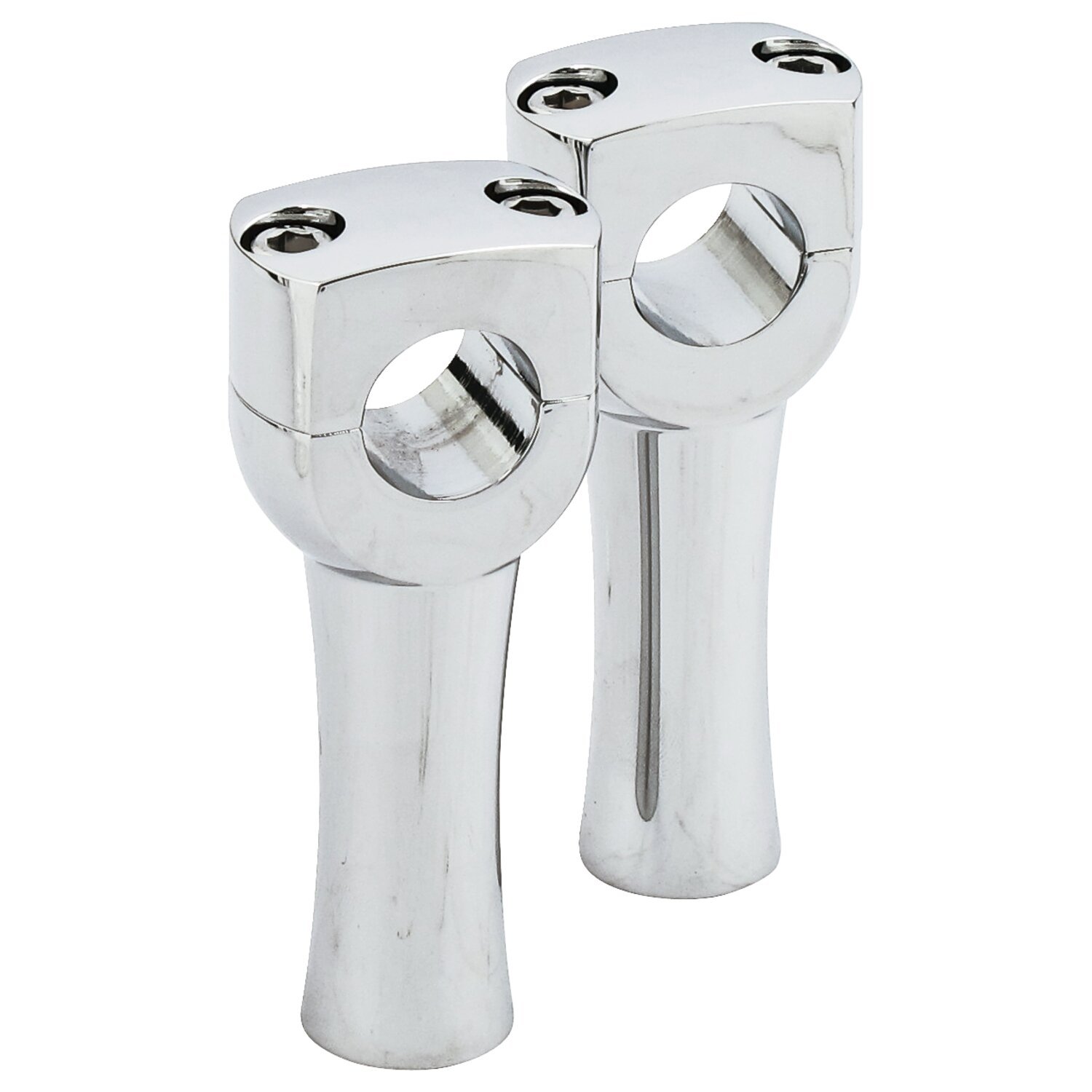 Dighton 4" domed risers, Silver, Chrome