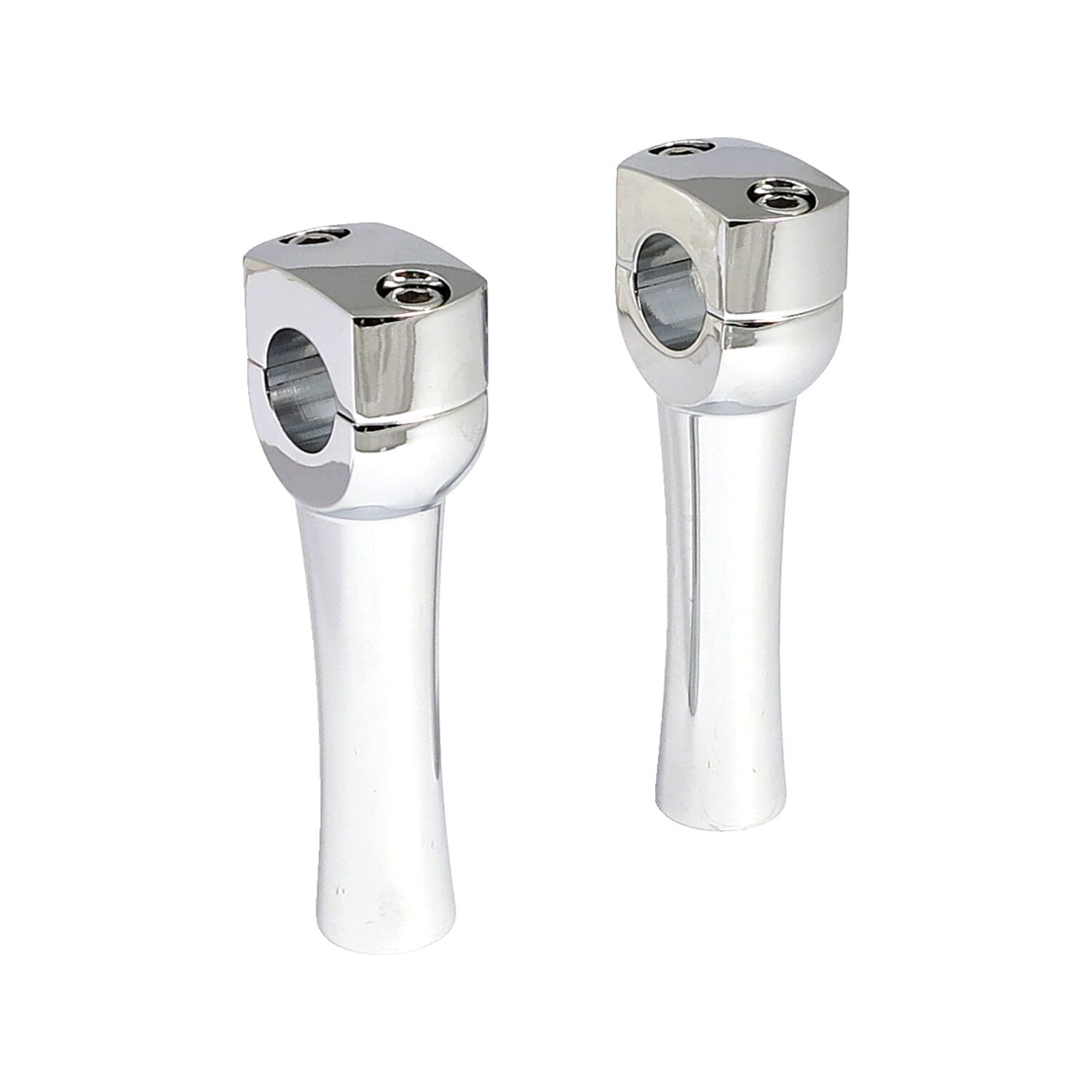 Dighton 5" domed risers, Silver, Chrome