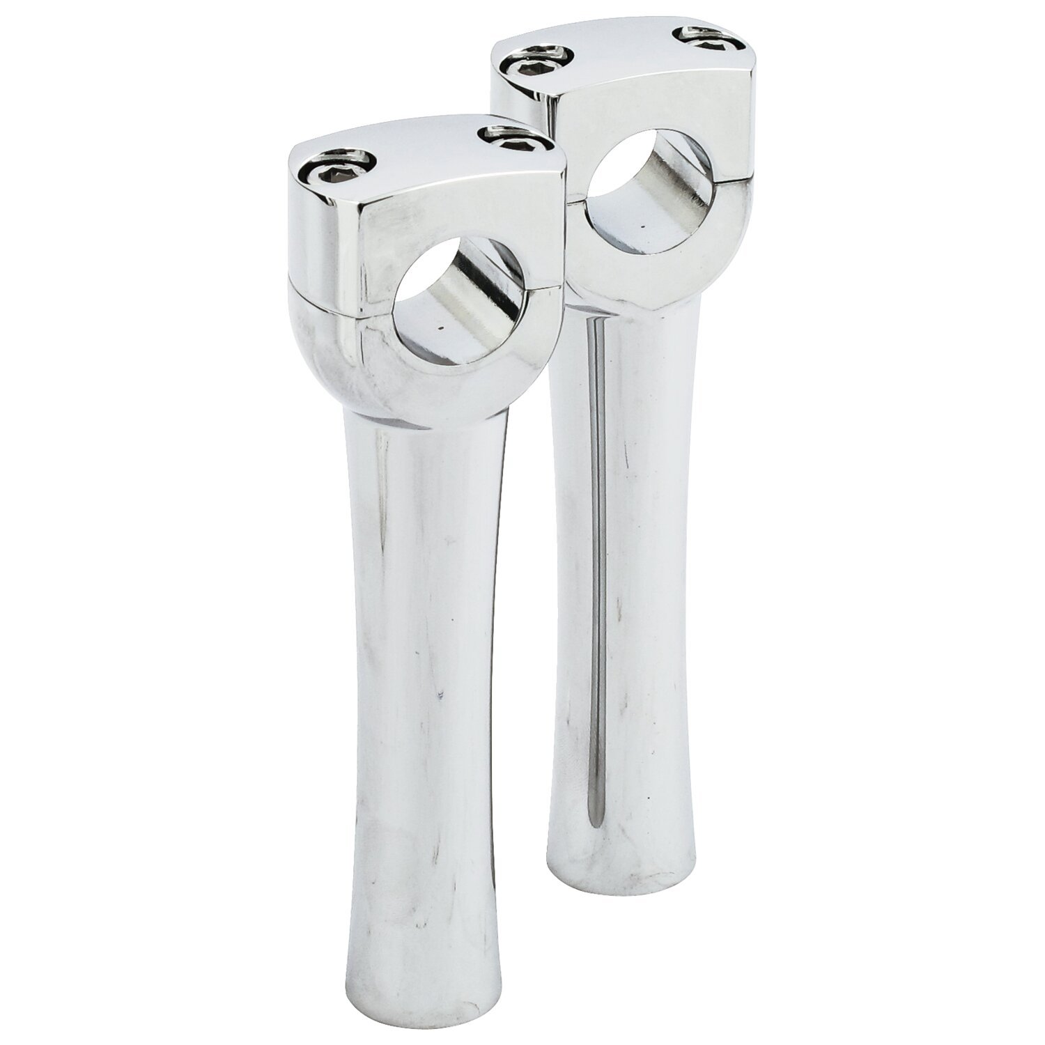 Dighton 6" domed risers, Silver, Chrome