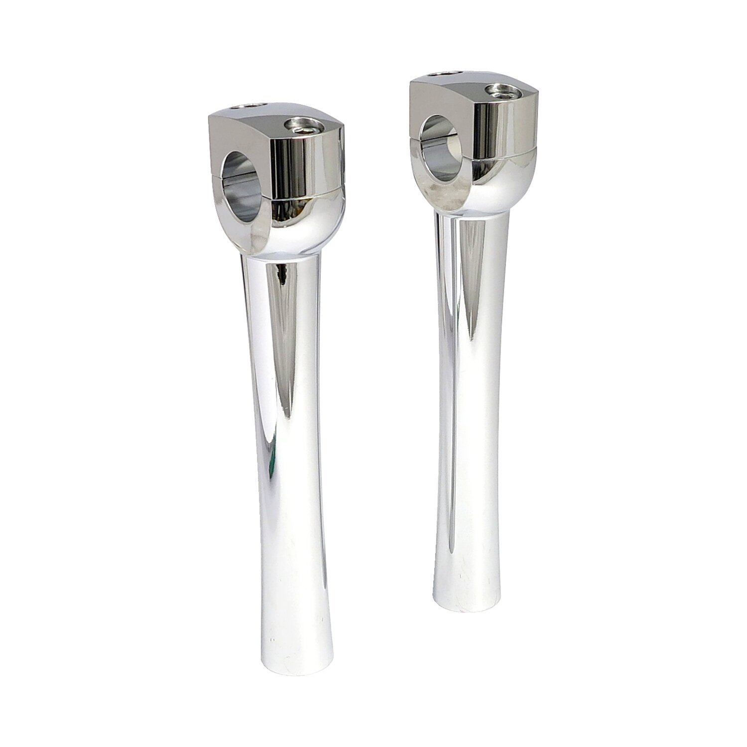 Dighton 8" domed risers, Silver, Chrome