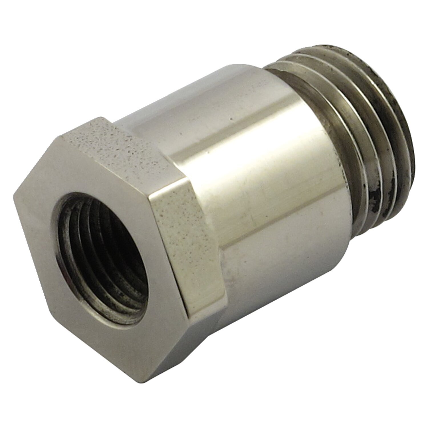 Streethogs, 1/8 NPT oil gauge adapter. Stainless, Raw