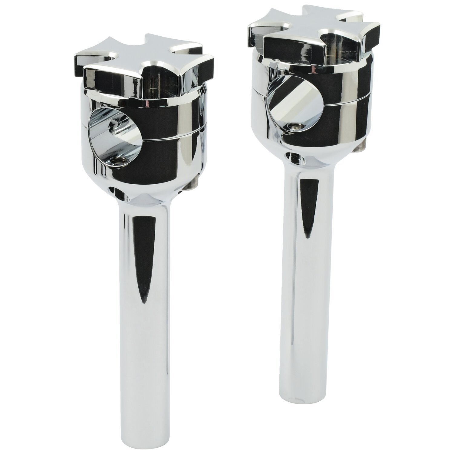 Maltese riser set. 6" rise, Silver, Chrome