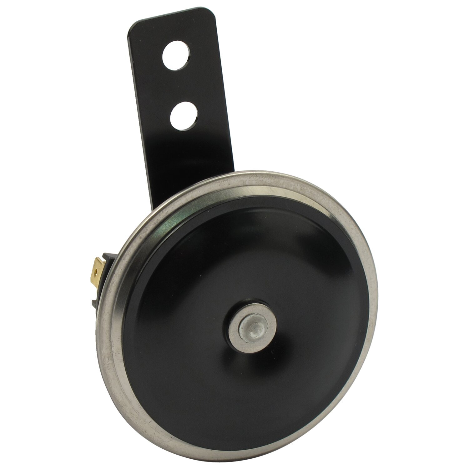 Custom disc horn. round 72mm. low tone, Black, Chrome